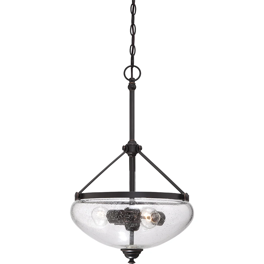 Laurel - 3 Light Pendant w/ Clear Seeded Glass