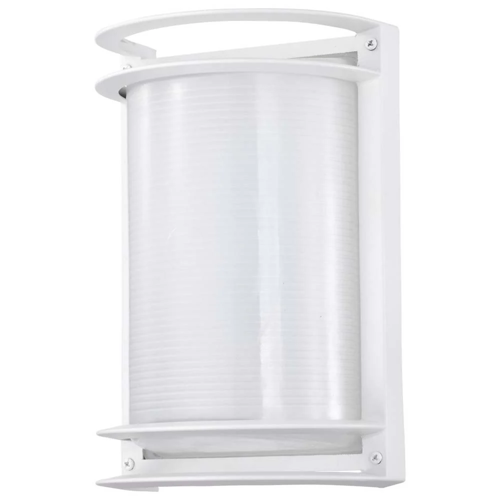 LED Rectangular Bulk Head Fixture White Finish w/ White Glass