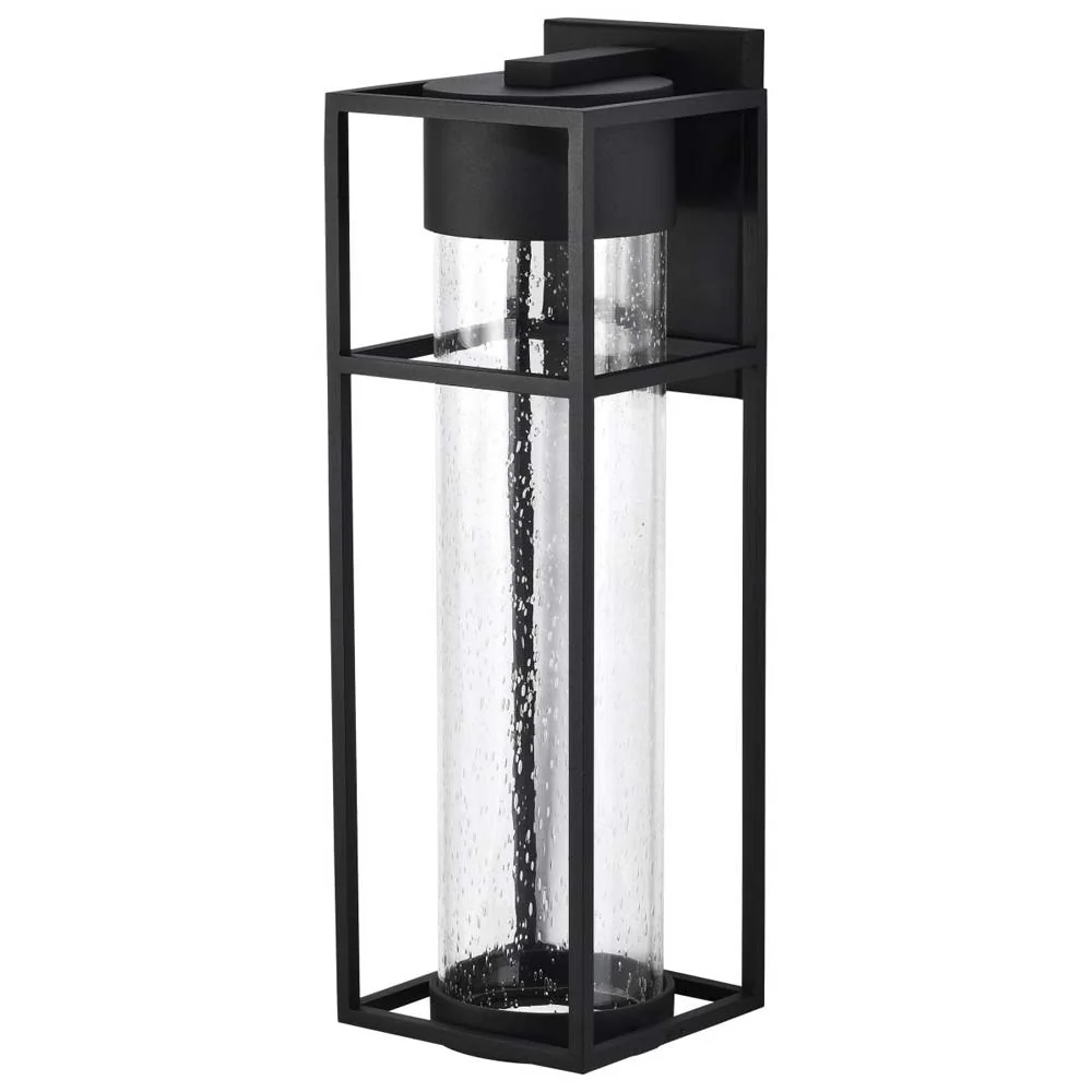 Ledges 10W LED Large Wall Lantern Matte Black w/ Clear Seeded Glass