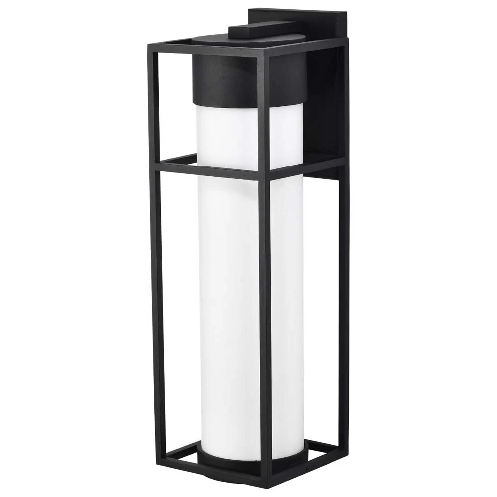 Ledges 10W LED Large Wall Lantern Matte Black w/ White Opal Glass
