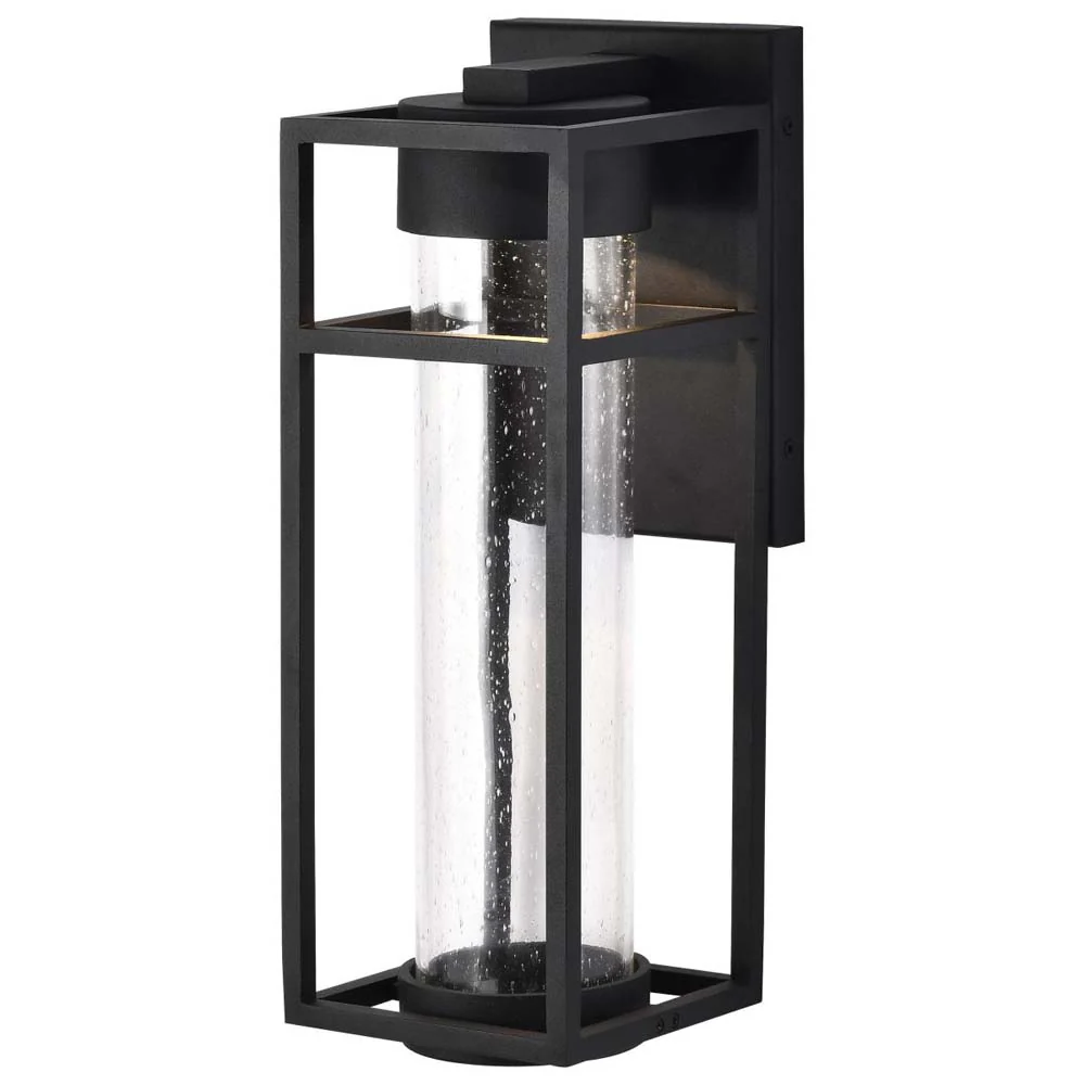 Ledges 6W LED Medium Wall Lantern Matte Black w/ Clear Seeded Glass