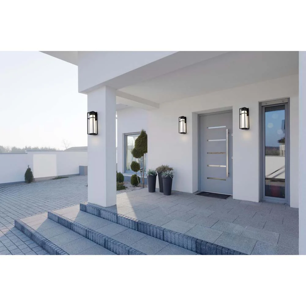 Ledges 6W LED Medium Wall Lantern Matte Black w/ White Opal Glass - Image 6