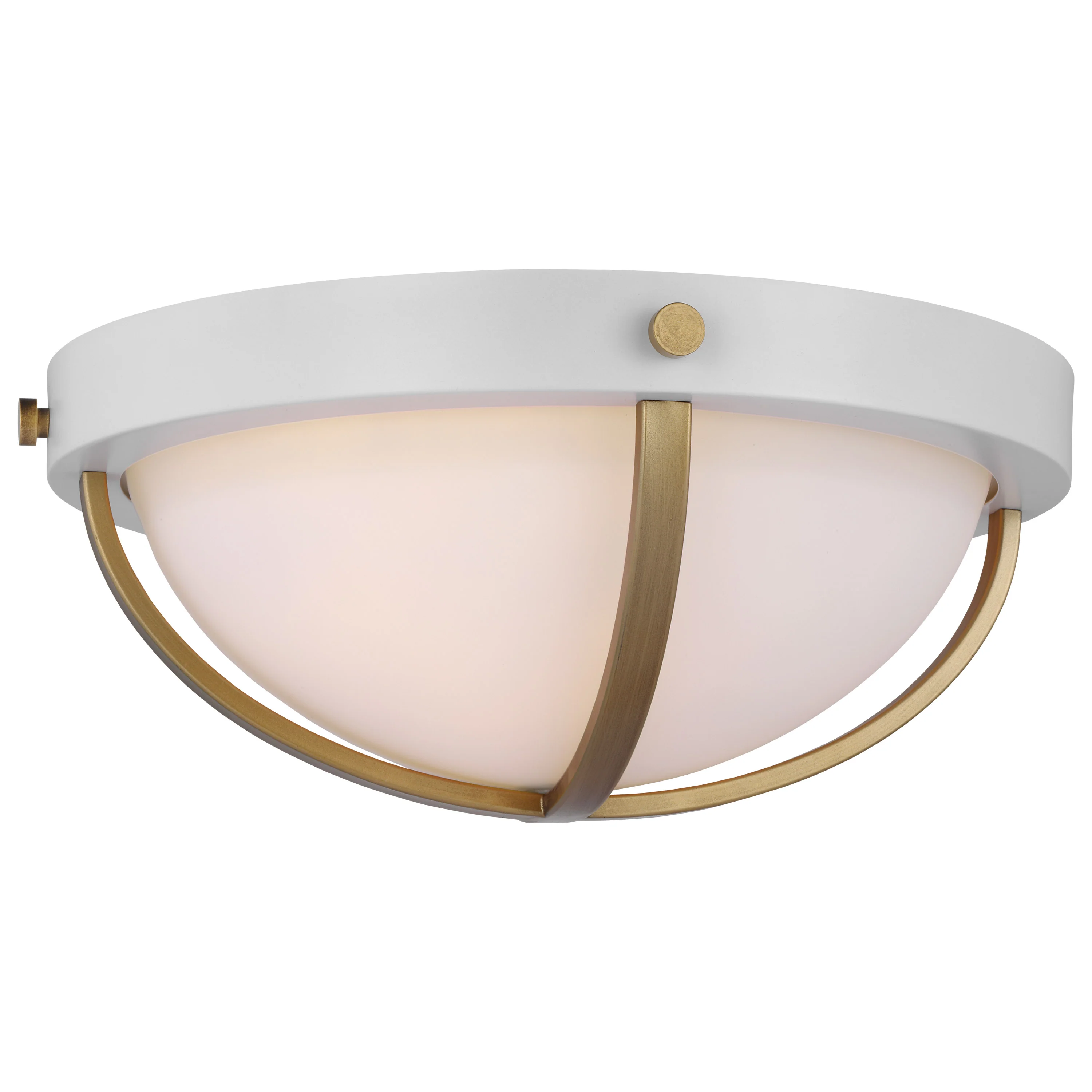 Lincoln 60w 2-Light Large Flush Mount Opal Glass E26 Base Matte White Finish