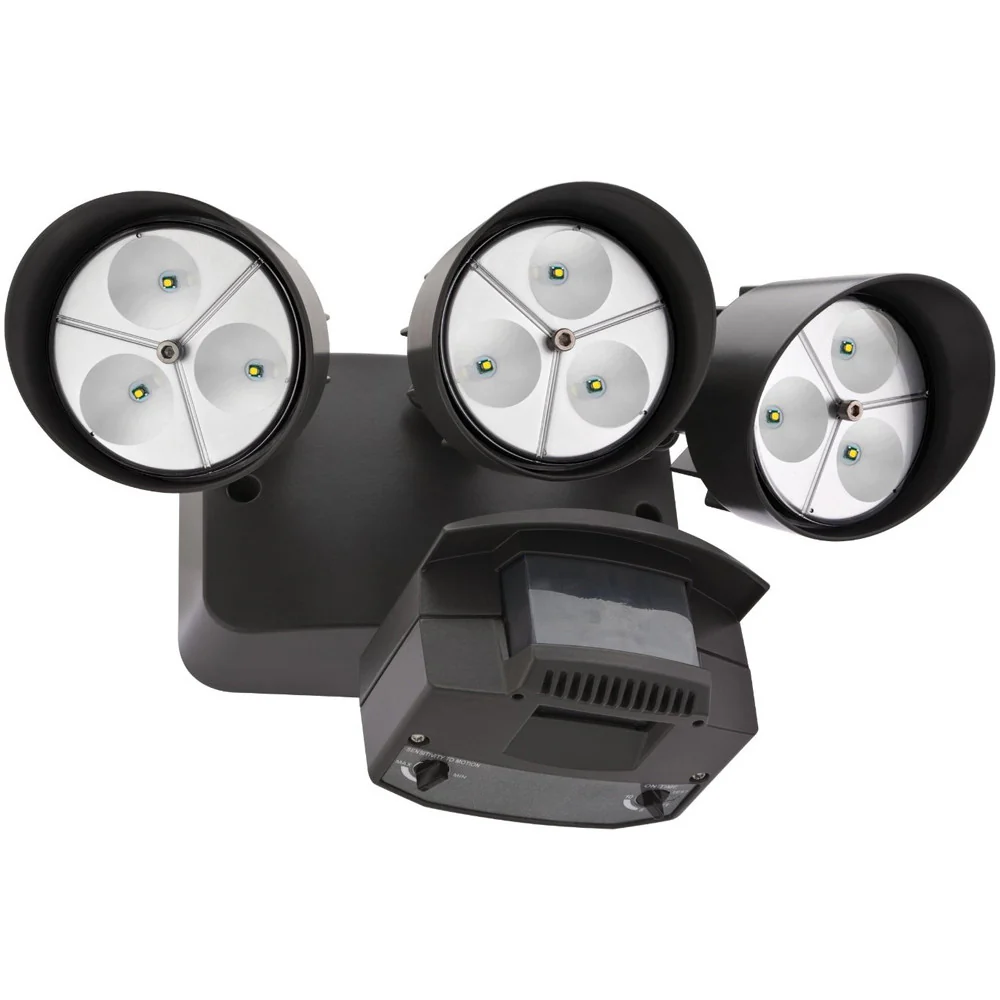 Lithonia White 2 Head Outdoor LED Security Floodlight Motion Sensing Lighting
