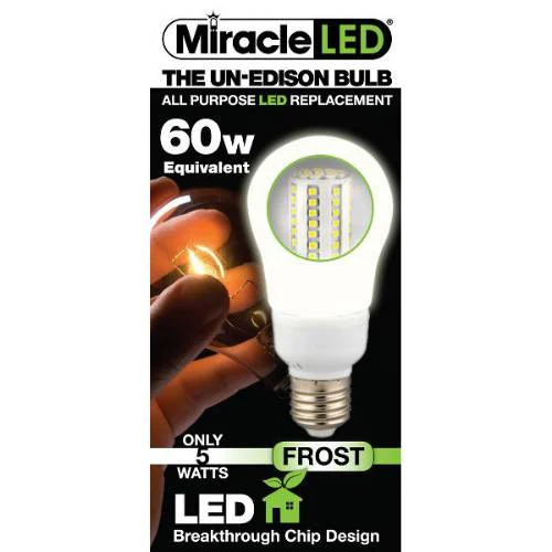 Miracle LED Household 5w 120v Frosted Warm White E26 All Purpose LED Light Bulb