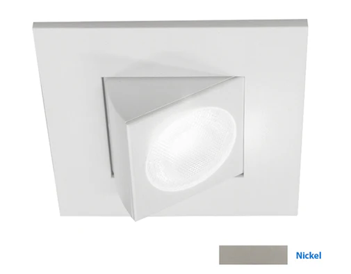NICOR 2 in. Square Eyeball LED Downlight in Nickel, 3000K