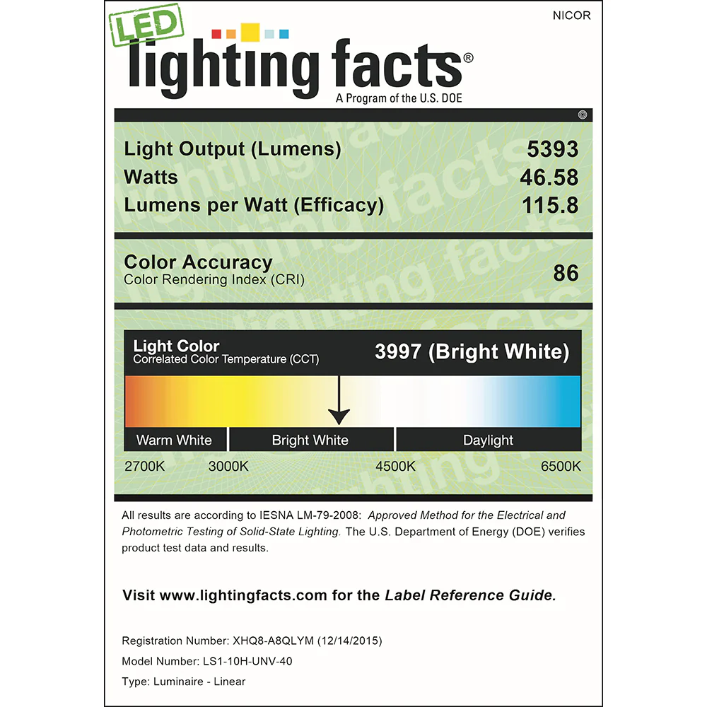 NICOR 4 foot Linear High Output LED Strip Light in 4000K - Image 4