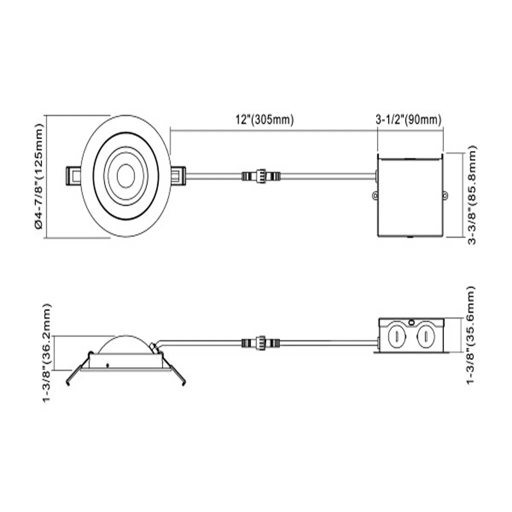 Nicor 4-in Black Selectable Canless Floating Gimbal LED Recessed Downlight - Image 2