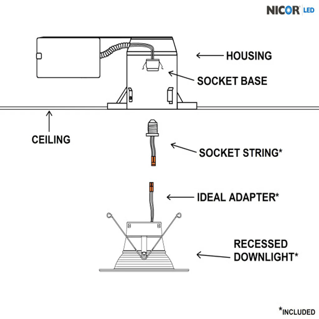 Nicor 5/6-in White Selectable Recessed LED Downlight with Baffle - Image 3