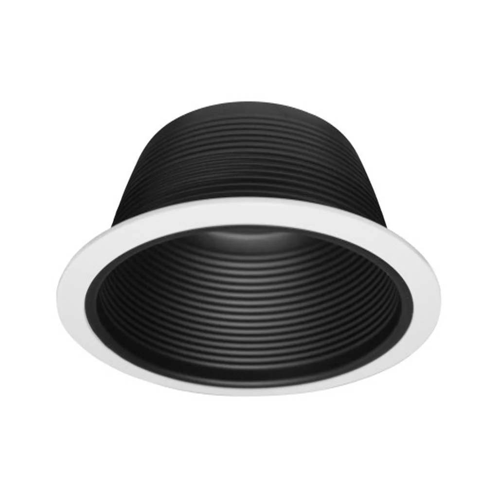 Nicor 6-in Black Recessed Baffle Trim with 1/2-in White Trim Ring