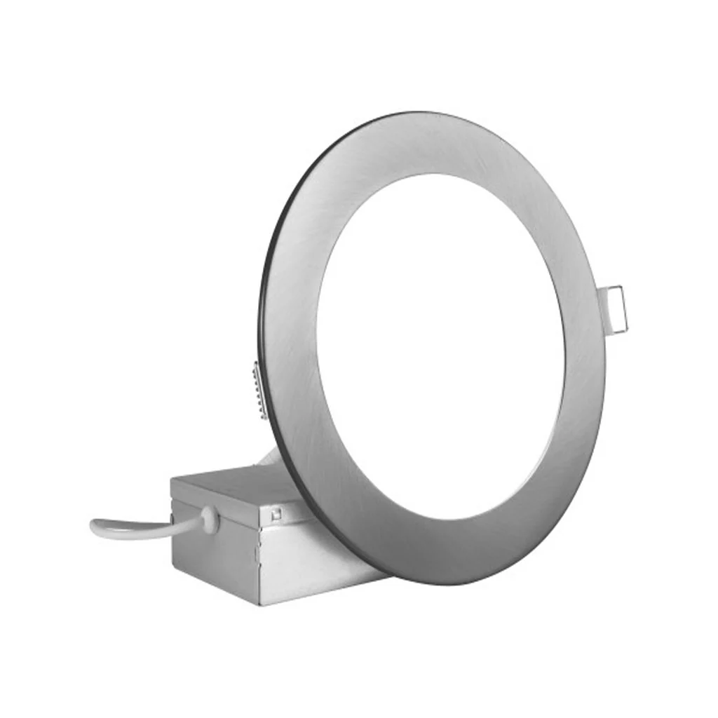 Nicor 6-in Round Nickel Canless 5000K LED Downlight