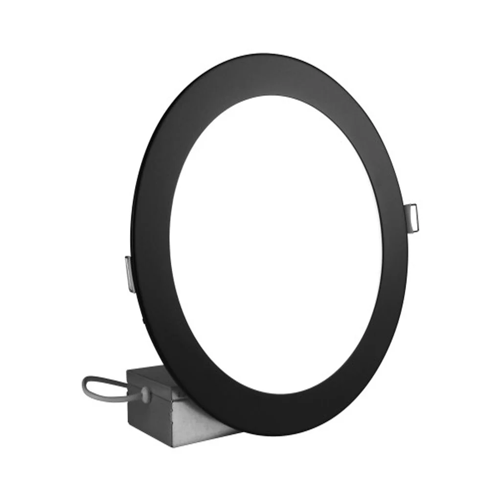 Nicor 8-in Round Black Canless 3000K LED Downlight