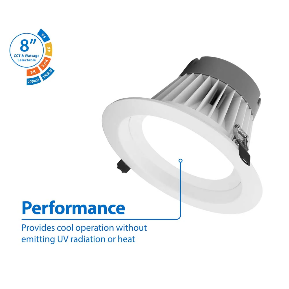 Nicor CLR-Select 8-inch White H/O Commercial Canless LED Downlight Kit - Image 2
