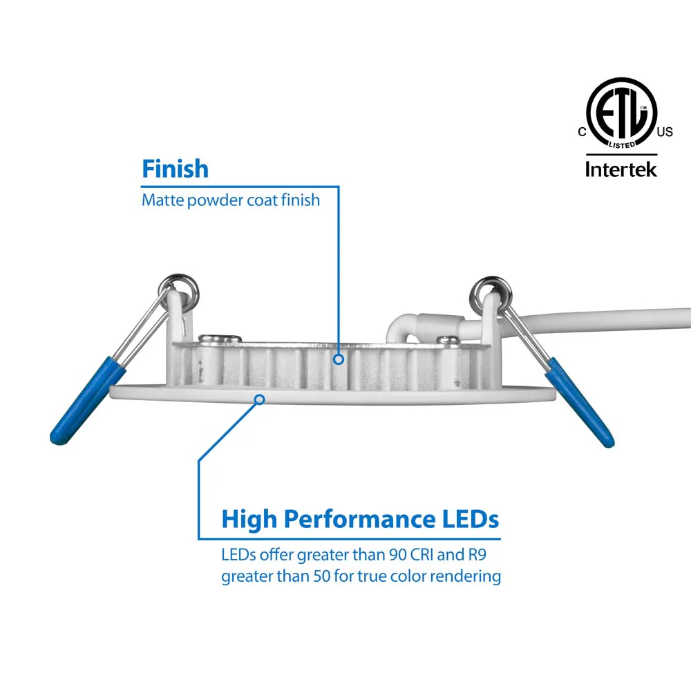 NICOR DLE3 Series 3 in. Round White Flat Panel LED Downlight in 2700K - Image 4
