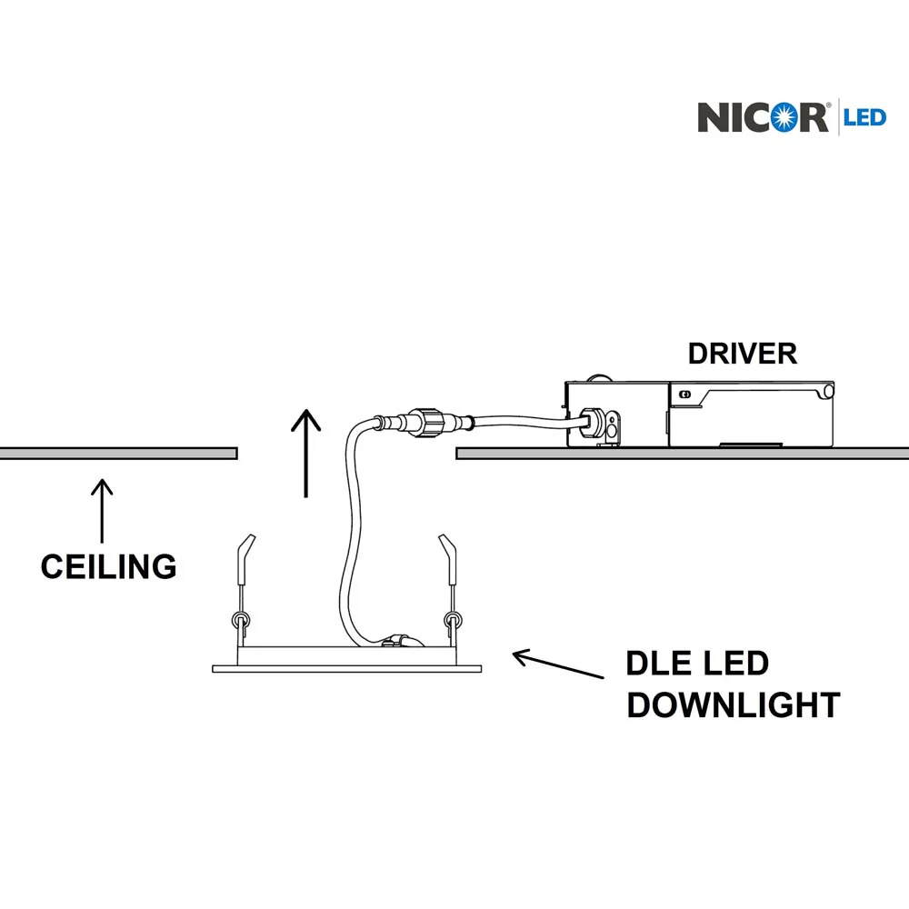 NICOR DLE8 Series 8 in. Round White Flat Panel LED Downlight in 2700K - Image 8