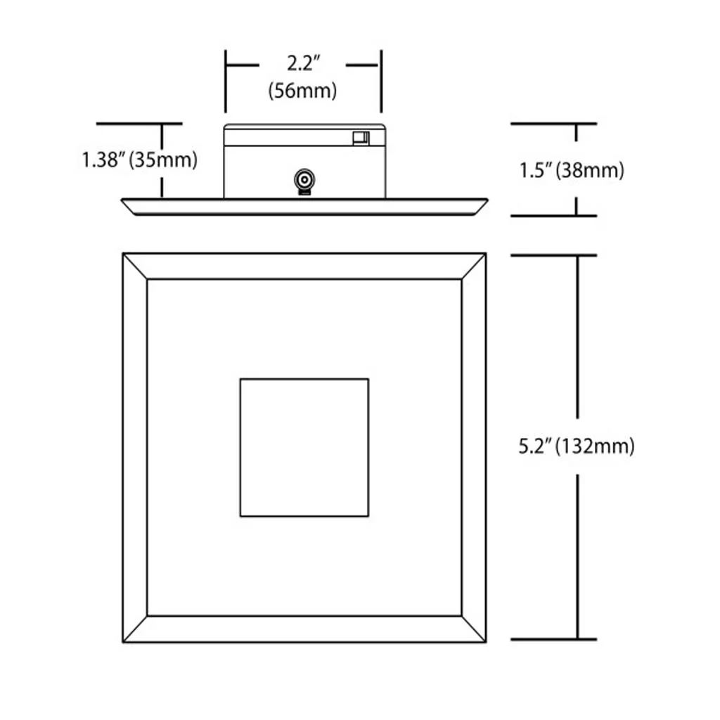 Nicor LED Flush Mount Ceiling Light 5000K with Square White Trim - Image 2