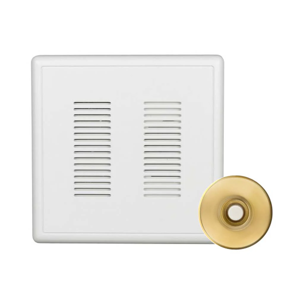 Nicor PrimeChime Plus 2 - Doorbell Chime Kit with Polished Brass Button