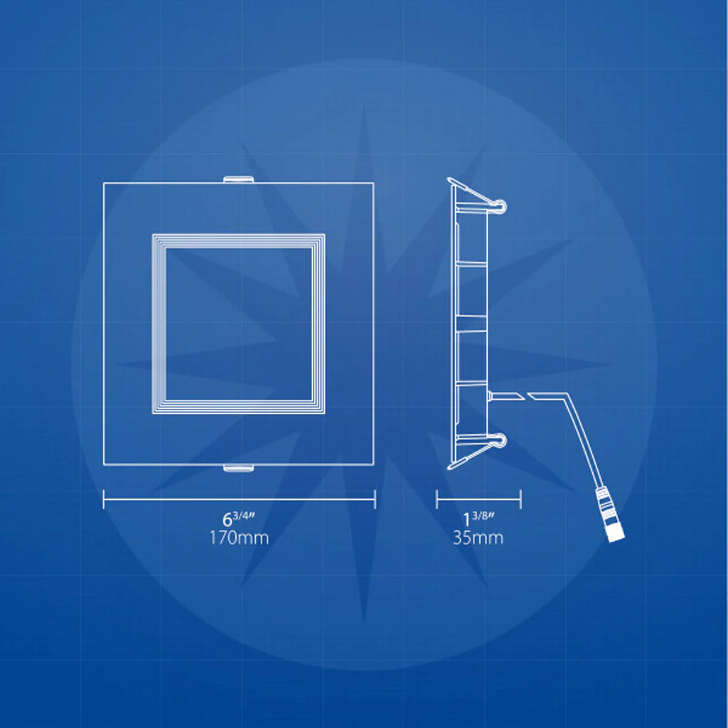 Nicor RELSR 6-in Square Selectable Regressed LED Remodel Downlight - Image 2