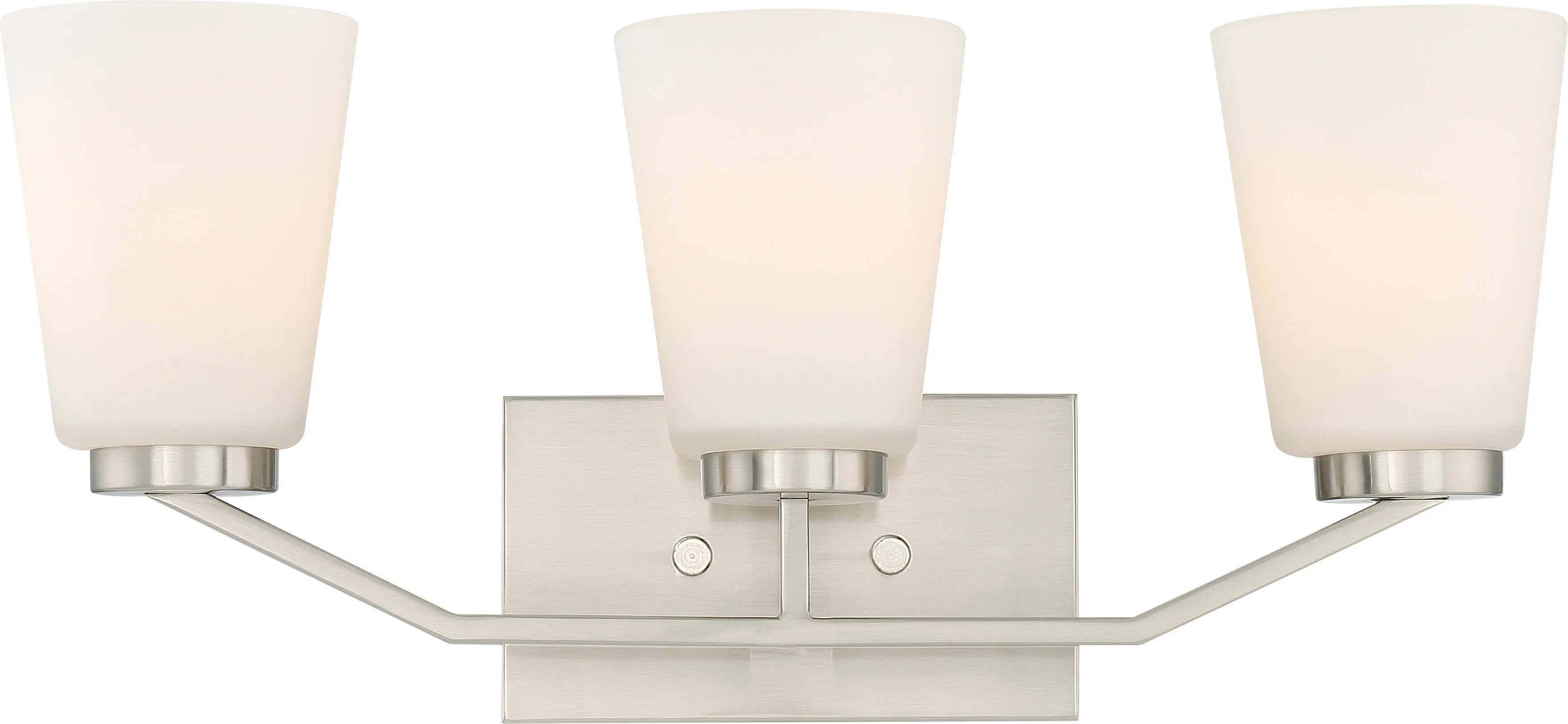 Nome 3-Light Wall Mounted Vanity & Wall Light Fixture in Brushed Nickel Finish