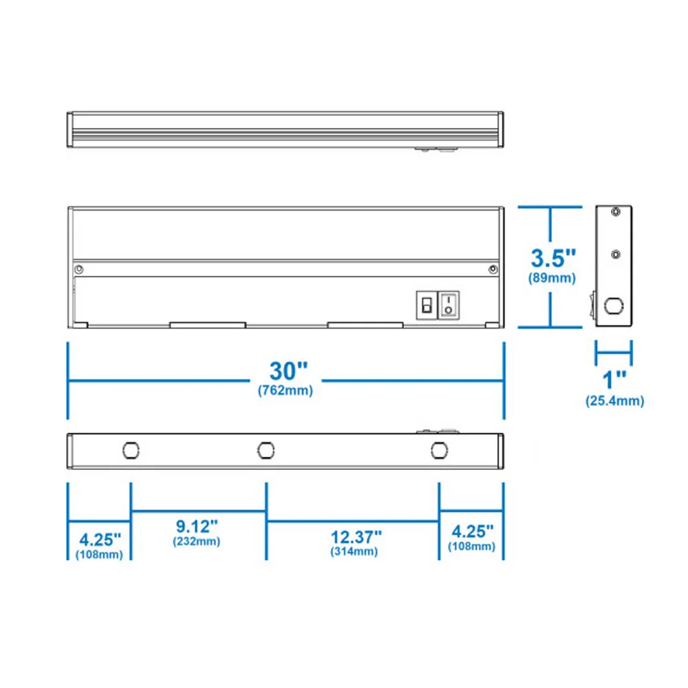 NUC 30-inch Oil Rubbed Bronze Selectable LED Under Cabinet Light - Image 2