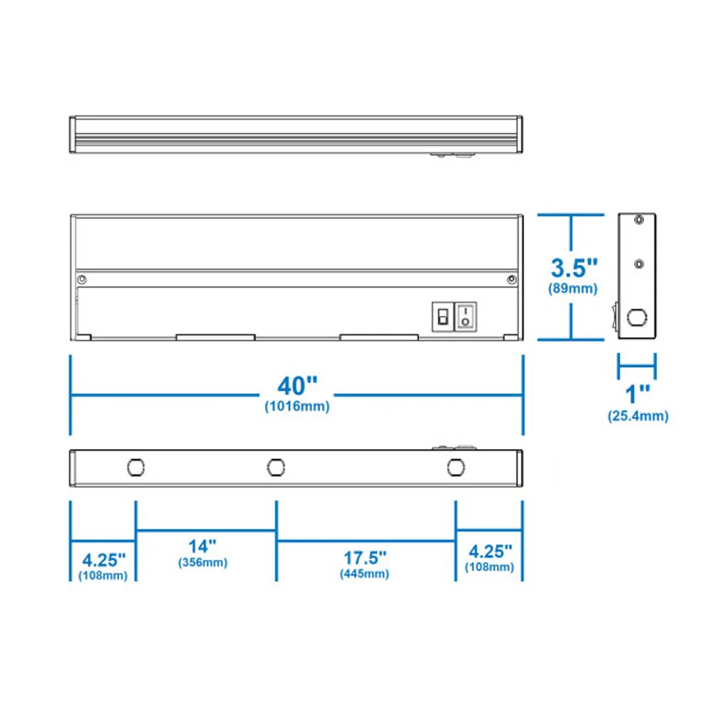NUC-5 Series 40-inch White Selectable LED Under Cabinet Light - Image 2