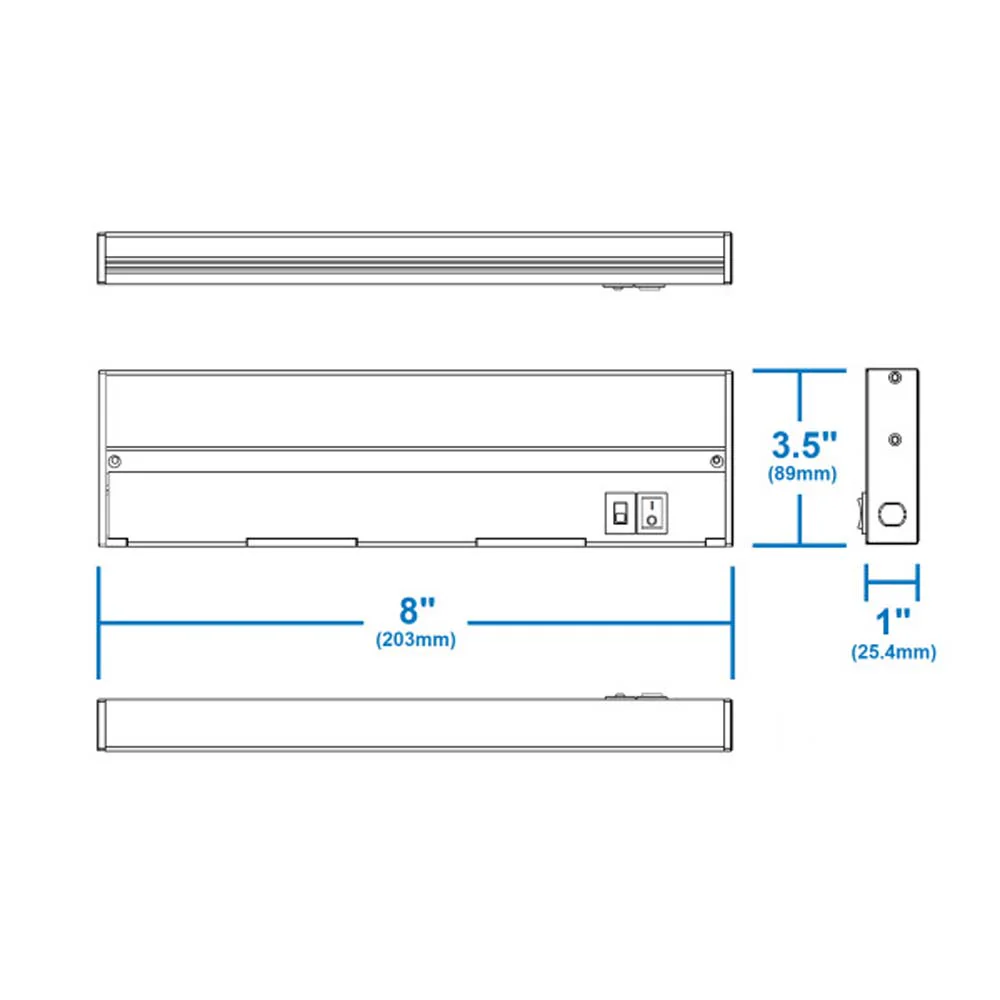 NUC-5 Series 8-inch Oil Rubbed Bronze Selectable LED Under Cabinet Light - Image 2