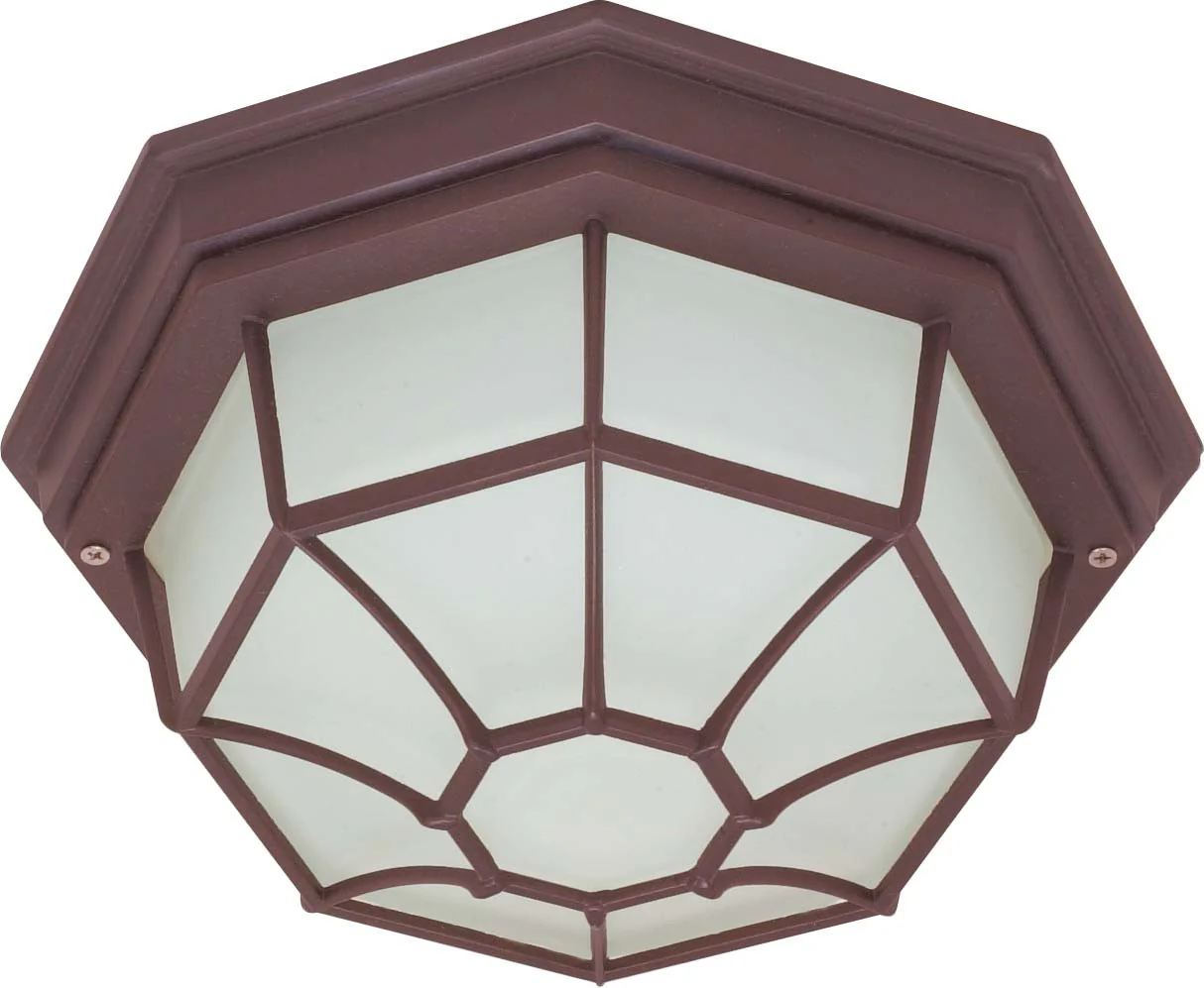 Nuvo 1 Light - 12 inch - Ceiling Spider Cage Fixture - Die Cast, Glass Lens