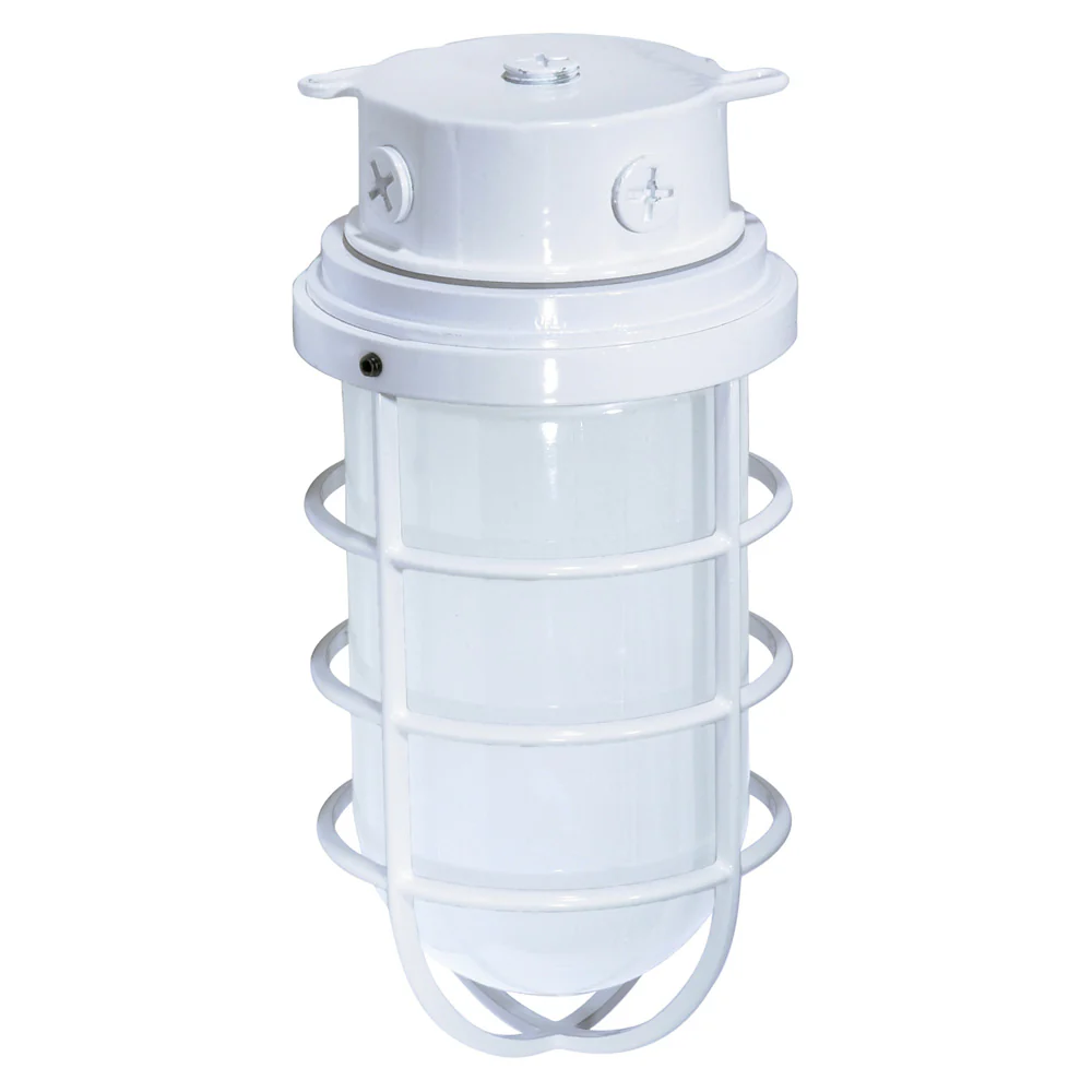 Nuvo 1-Light 200w 11" Industrial Surface Mount w/ Frosted Glass in White Finish