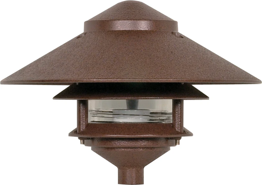 Nuvo 1-Light 75w Large Hood Pagoda Garden Fixture 2 Louver in Old Bronze Finish