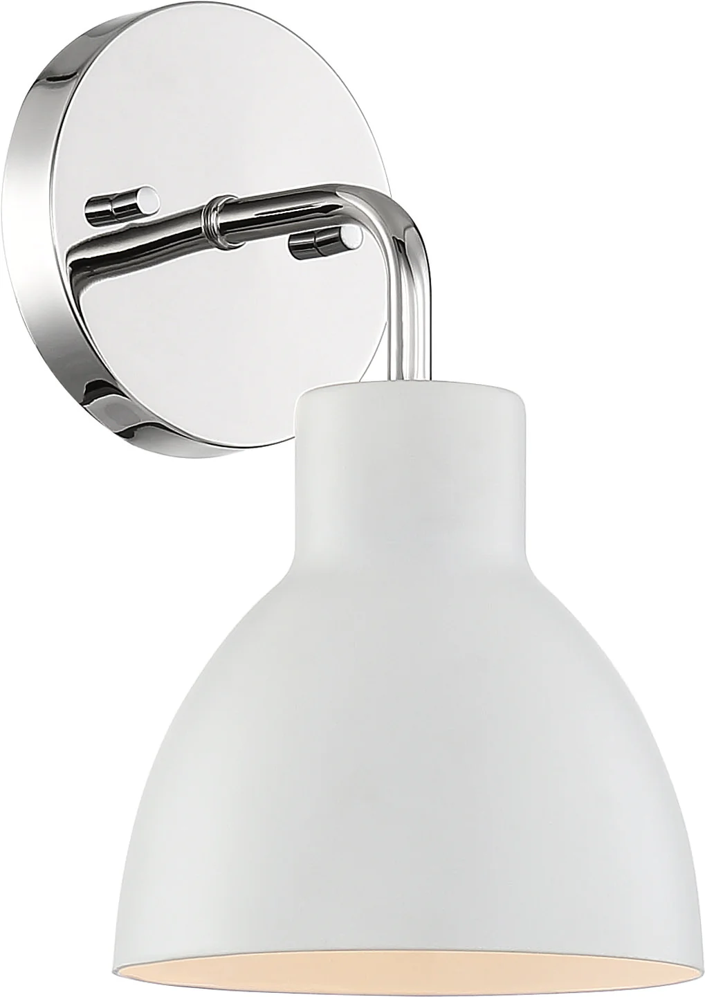 Nuvo 100W A19 Sloan Wall 1-Light 120v Polished Nickel & Matte White Shade
