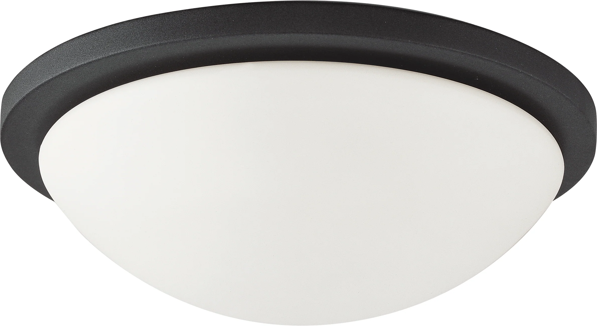 Nuvo Button 18w 13" LED Flush Mount w/ Frosted Glass in Matte Black Finish
