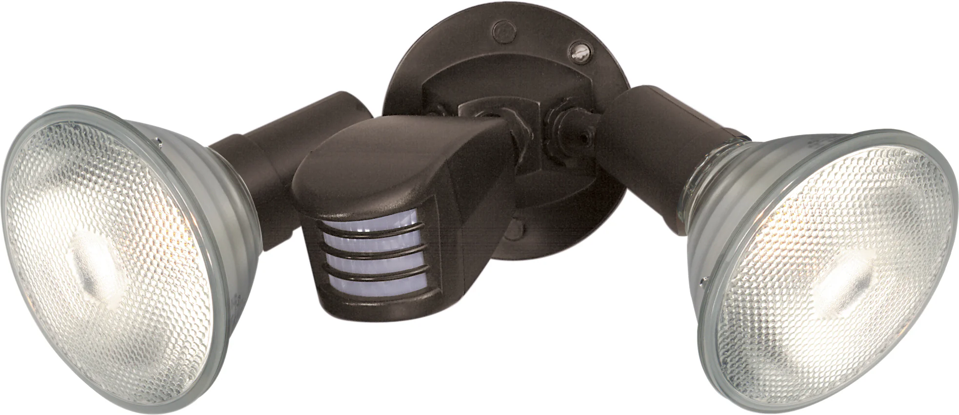 Nuvo 2-Light 10" Flood Light Exterior w/ Swivel & Motion Sensor in Bronze Finish