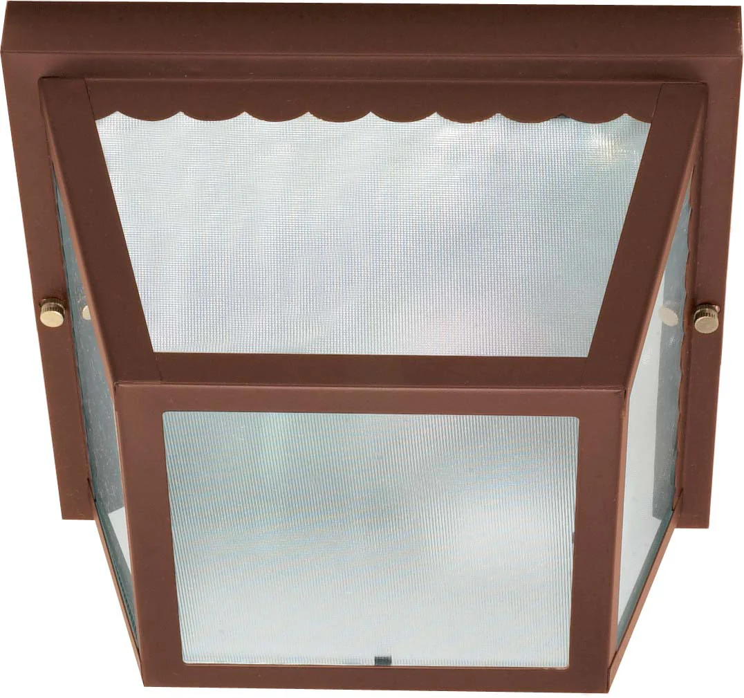 Nuvo 2 Light - 10 inch - Carport Flush Mount - With Textured Frosted Glass