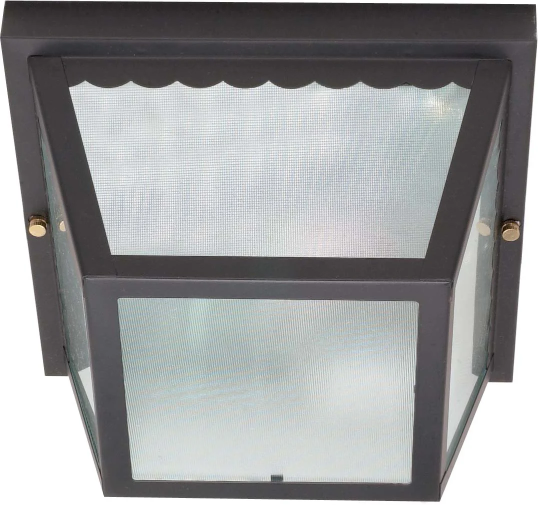 Nuvo 2 Light - 10 inch - Carport Flush Mount - With Textured Frosted Glass