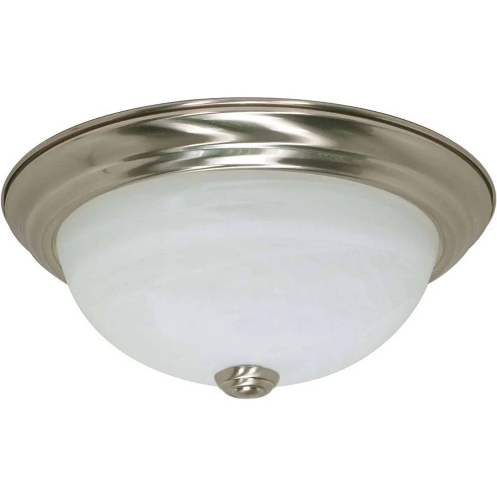 Nuvo 2 Light - 11 inch - Flush Mount - Alabaster Glass