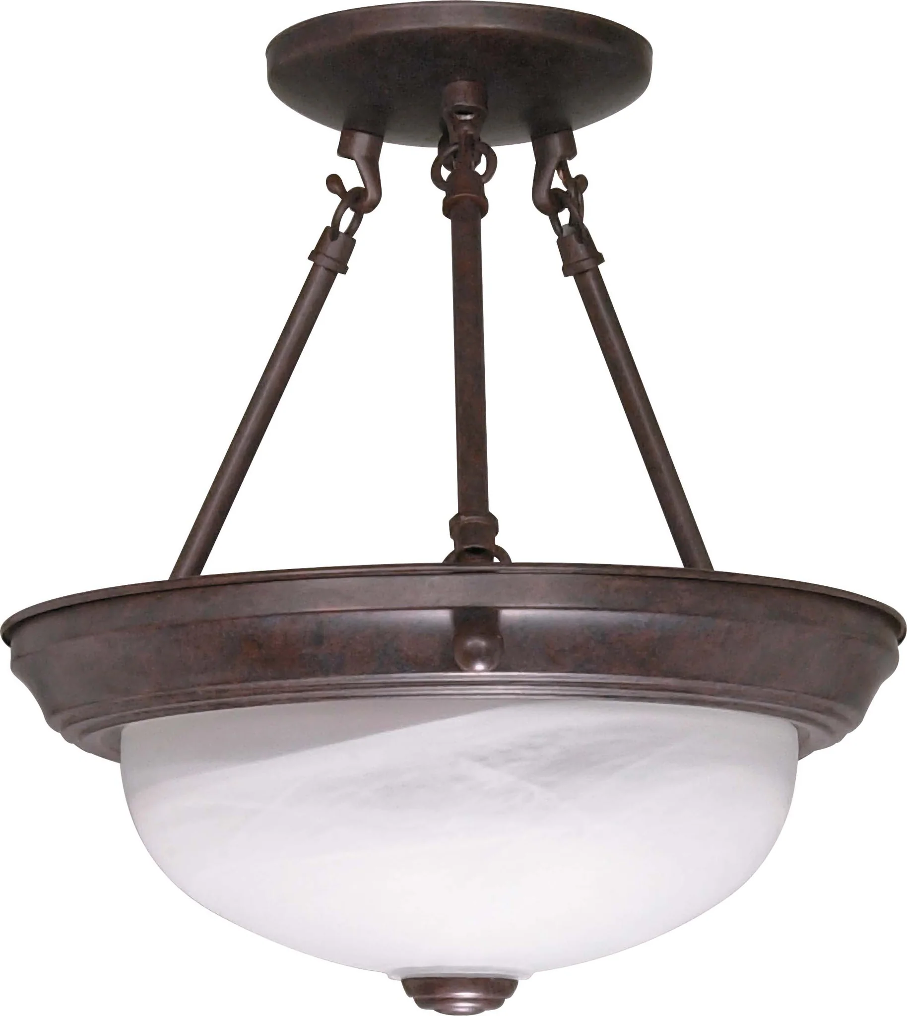Nuvo 2 Light - 11 inch - Semi-Flush - Alabaster Glass
