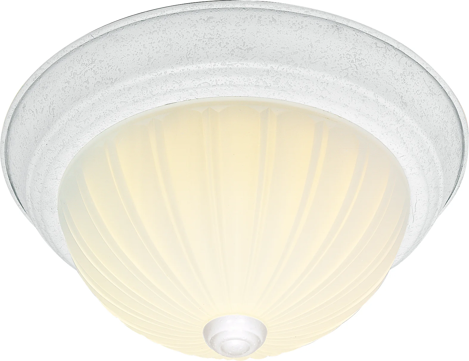 Nuvo 2-Light 13" Flush Mount w/ Frosted Melon Glass in Textured White Finish