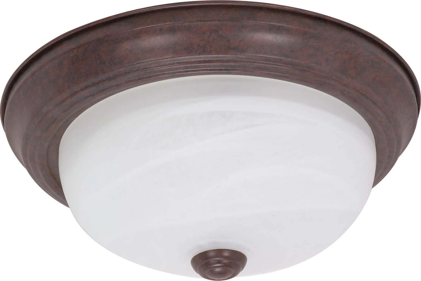 Nuvo 2 Light - 13 inch - Flush Mount - Alabaster Glass