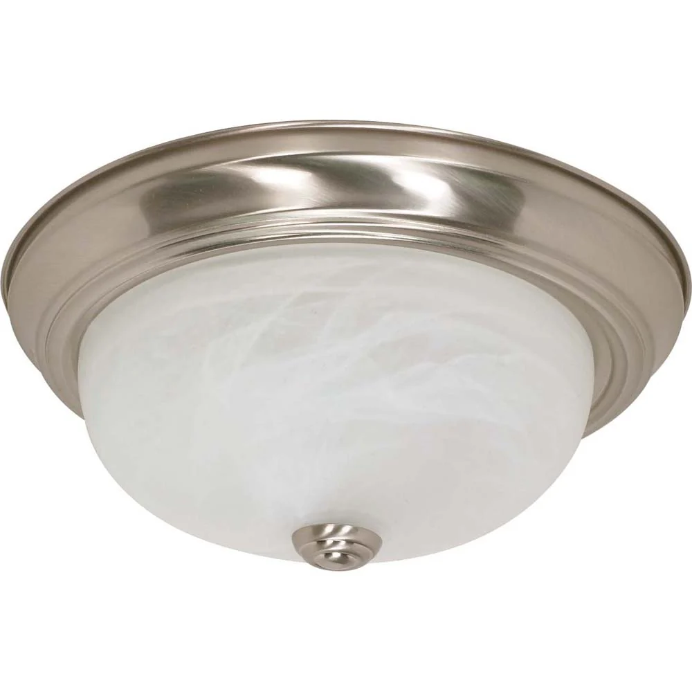Nuvo 2 Light - 13 inch - Flush Mount - Alabaster Glass