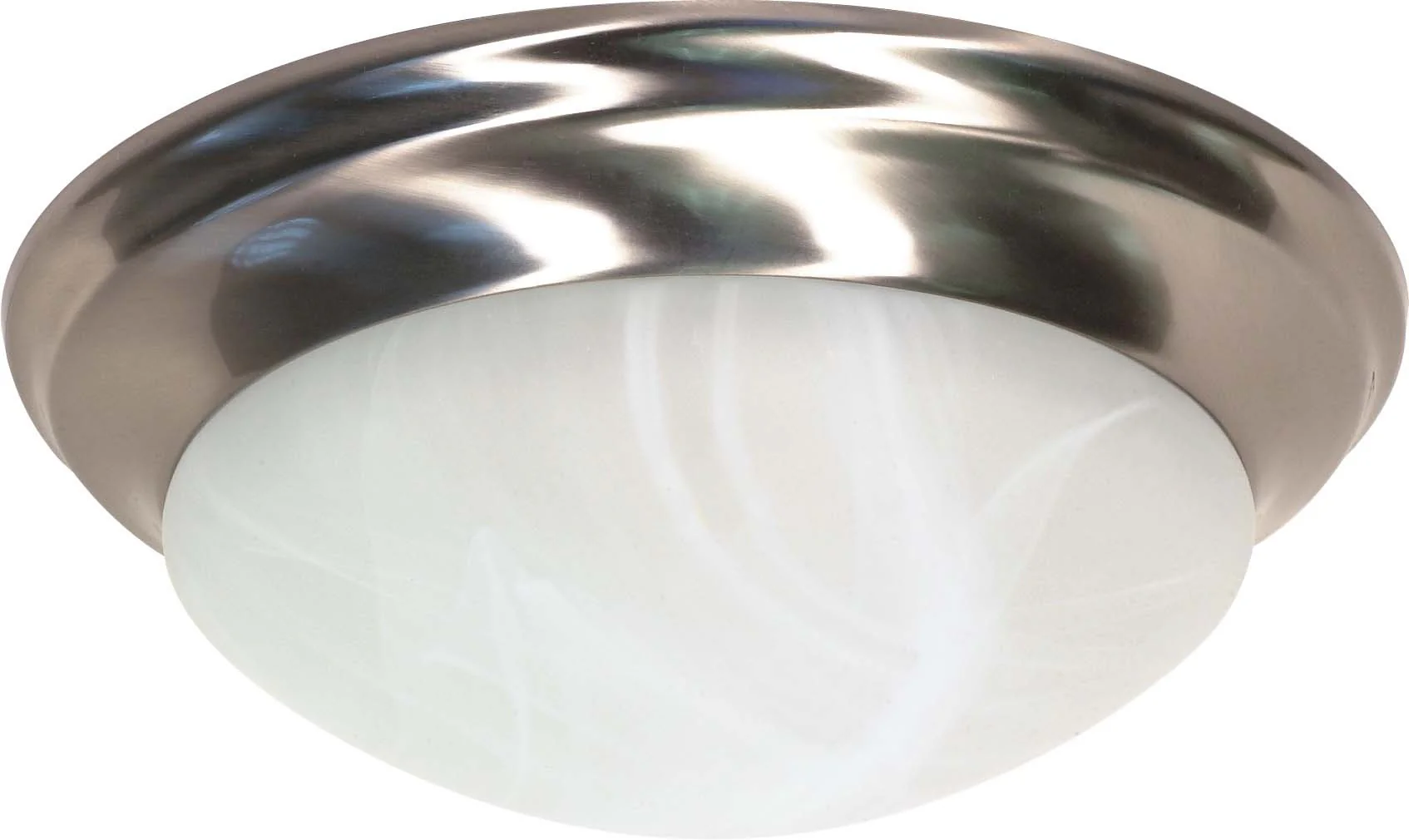 Nuvo 2 Light - 14 inch - Flush Mount - Twist & Lock w/ Alabaster Glass