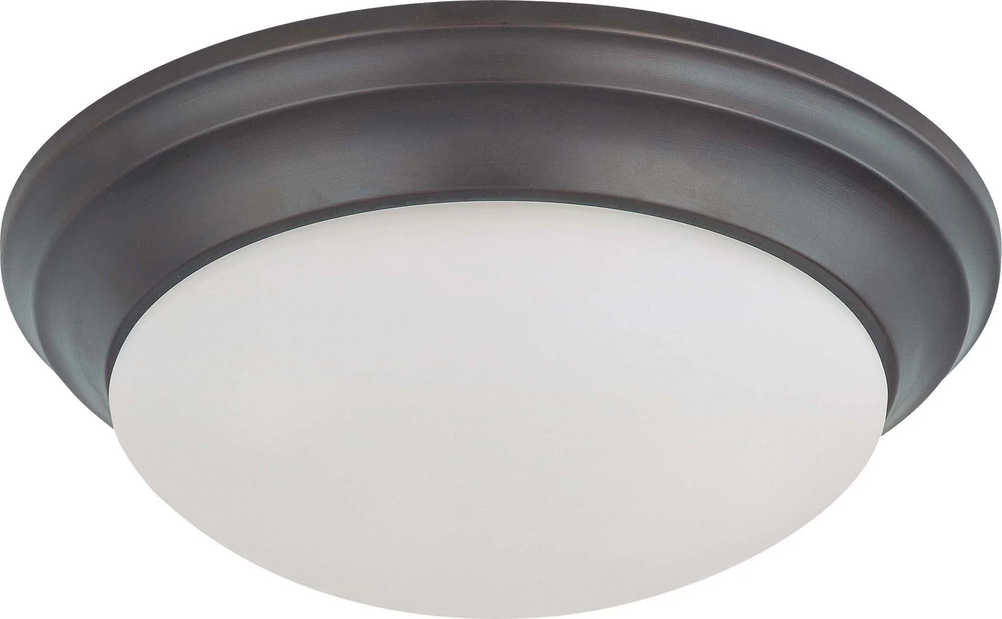 Nuvo 2 Light 14 inch Flush Mount Twist & Lock w/ Frosted White Glass