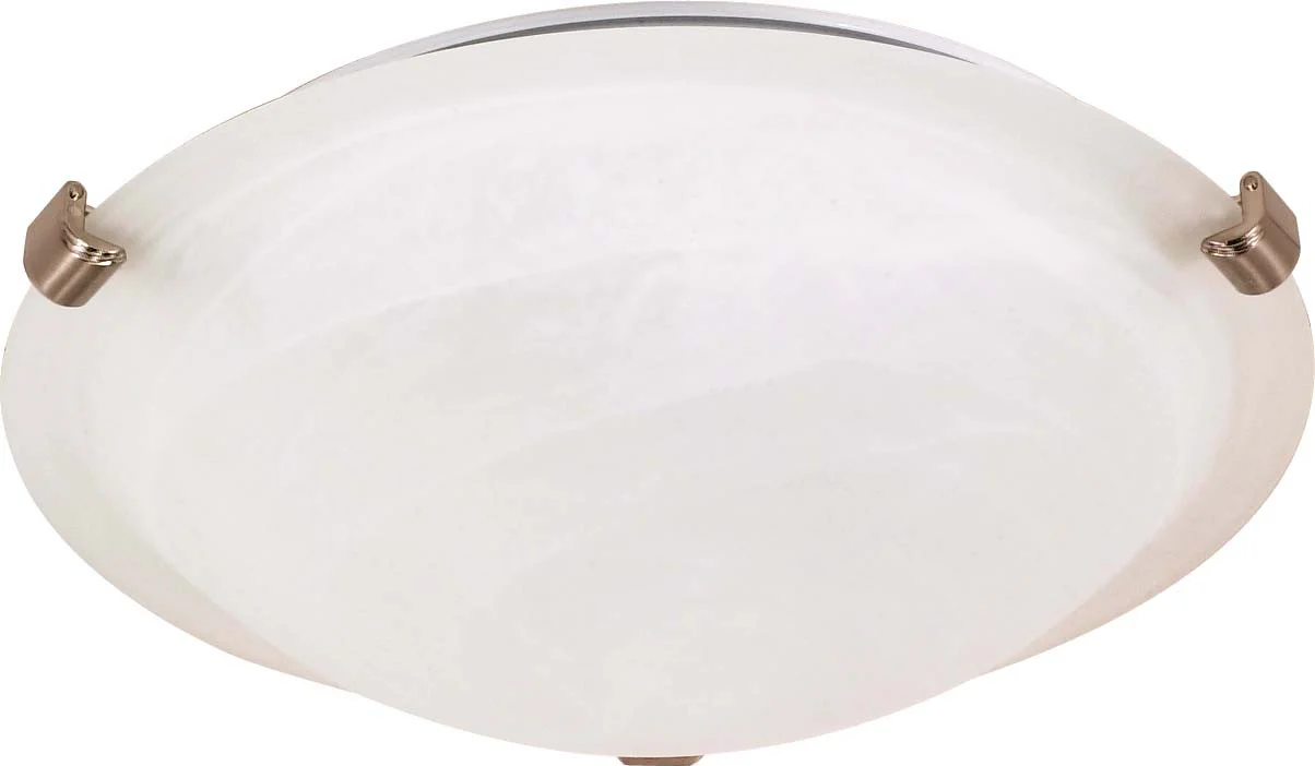 Nuvo 2 Light - 16 inch - Flush Mount - Tri-Clip w/ Alabaster Glass