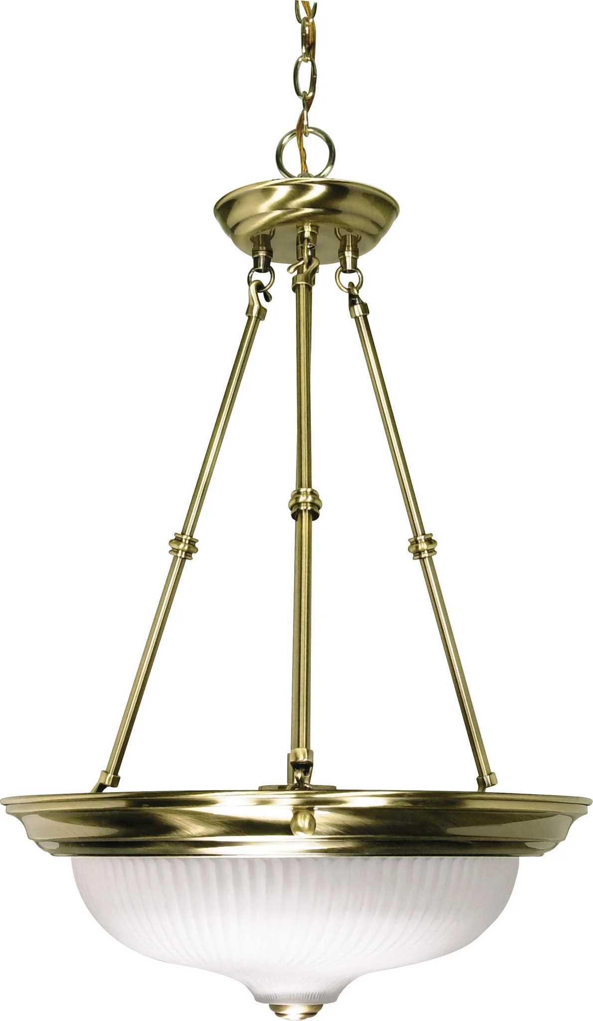 Nuvo 3 Light - 15 inch - Pendant - Frosted Swirl Glass