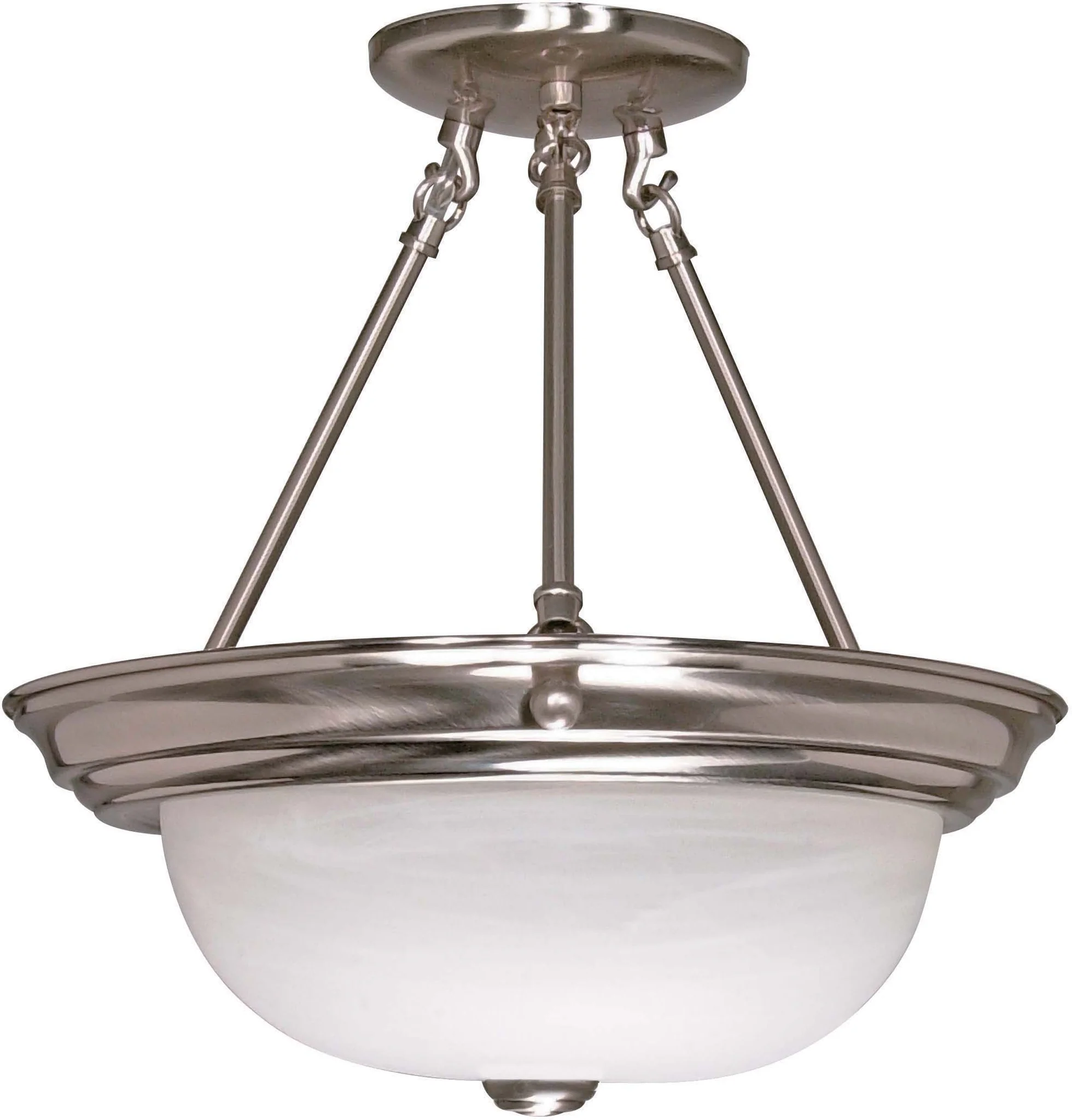 Nuvo 3 Light - 15 inch - Semi-Flush - Alabaster Glass