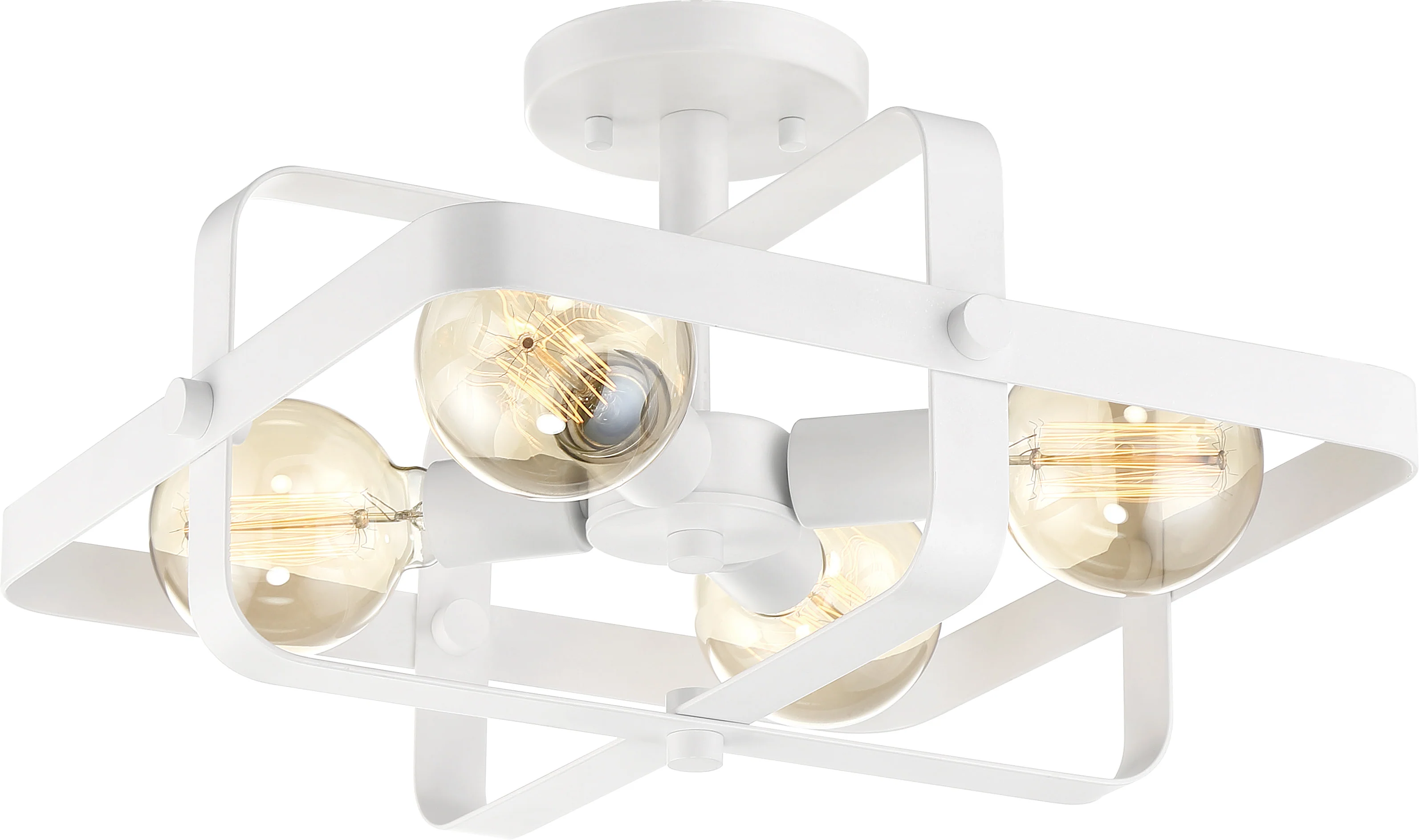 Nuvo 60w G25 Prana Close-To-Ceiling Flush 120v White finish
