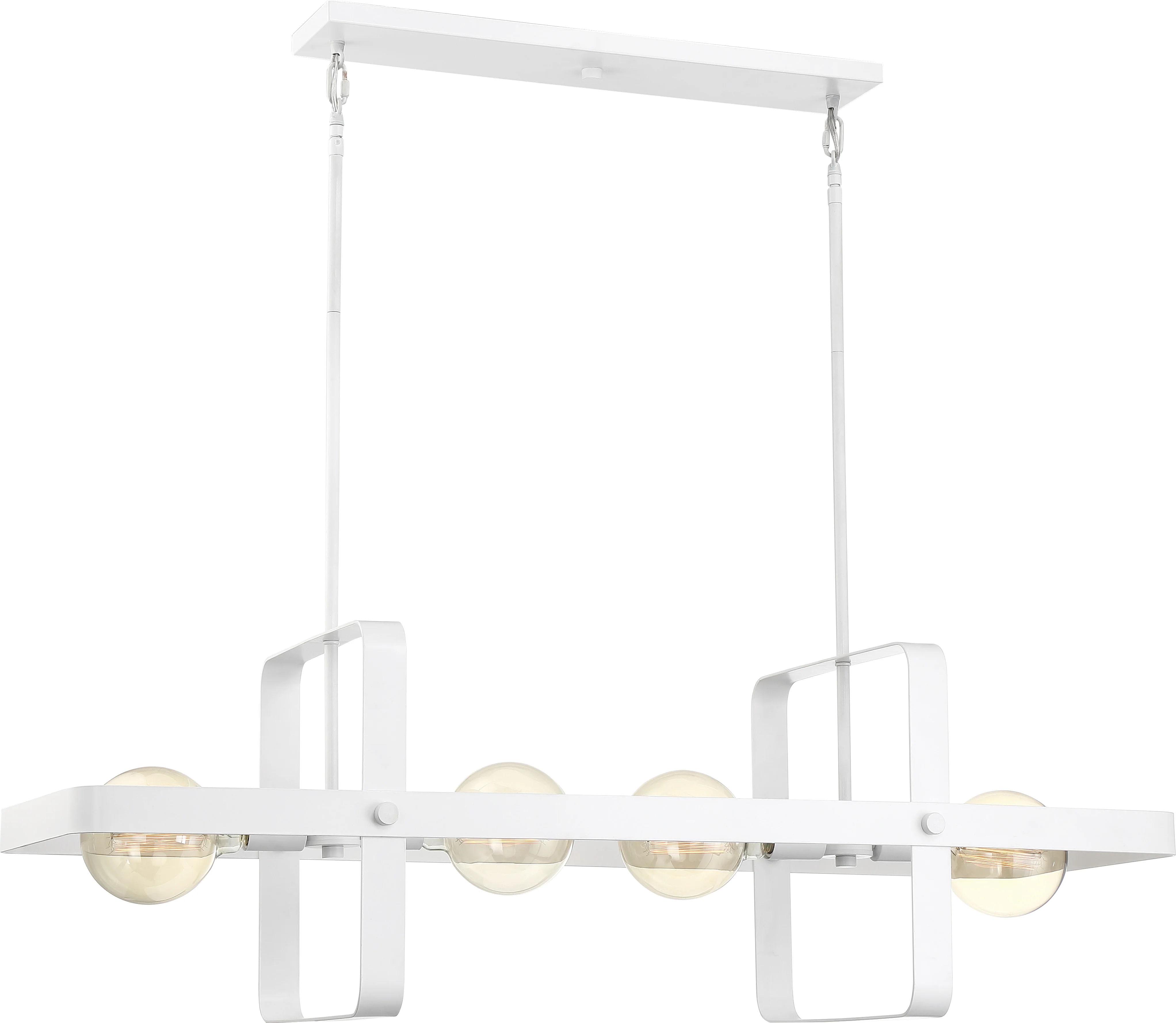 Nuvo 60w G25 Prana Island Pendants 4-Light 120v White finish
