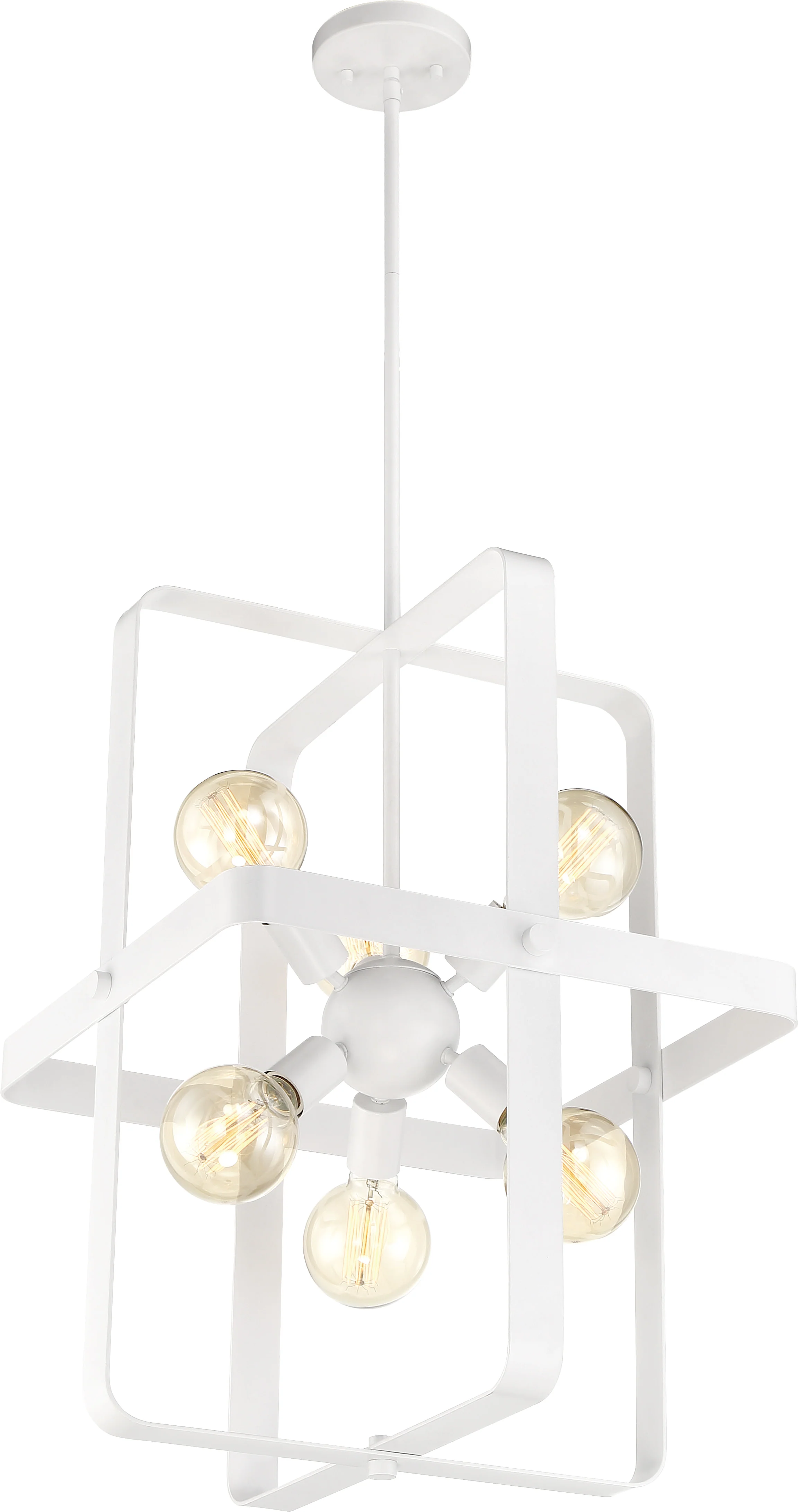 Nuvo 60w G25 Prana Pendants 6-Light 120v White finish