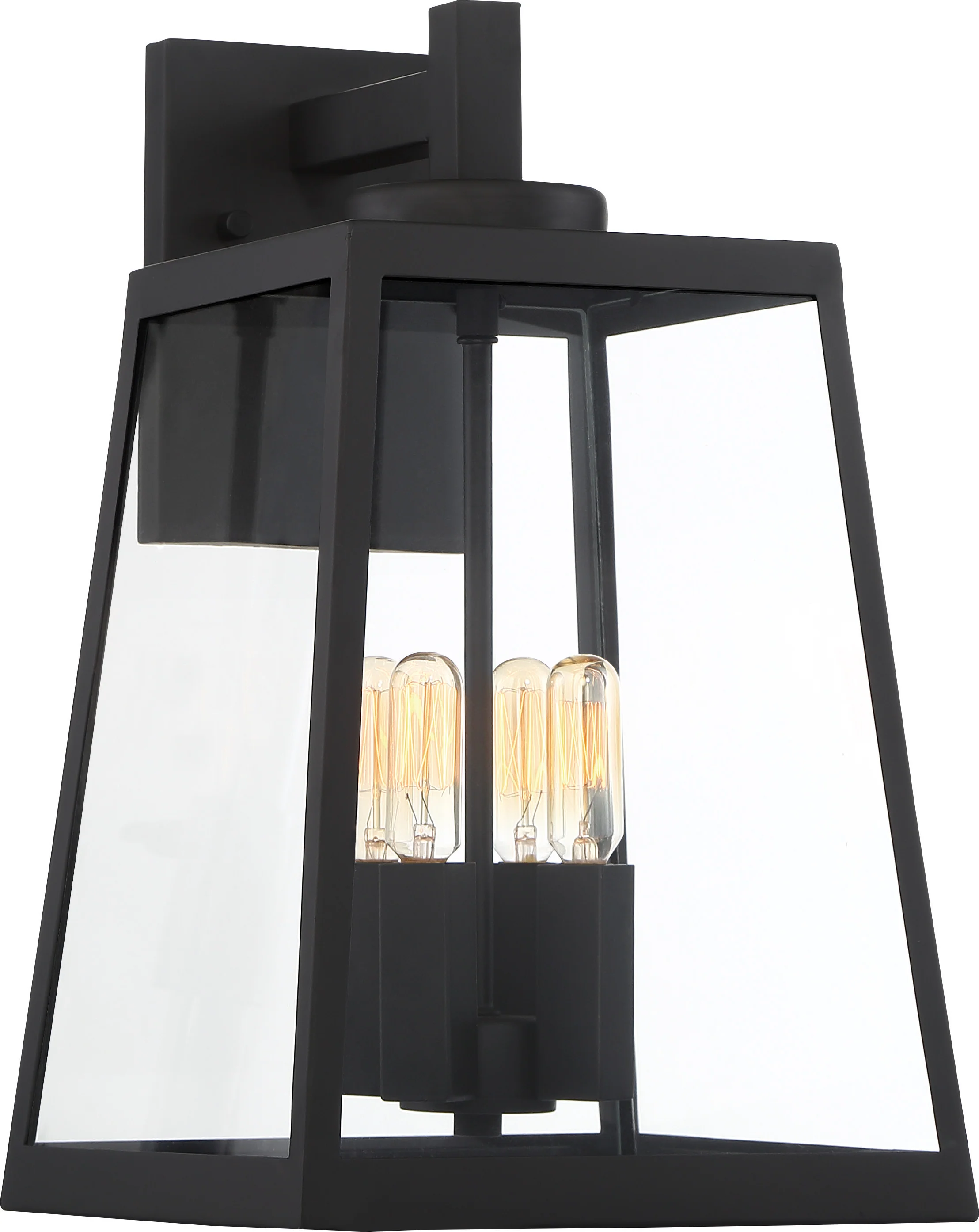 Nuvo Halifax 4-Light Large Wall Lantern w/ Clear Glass in Matte Black Finish