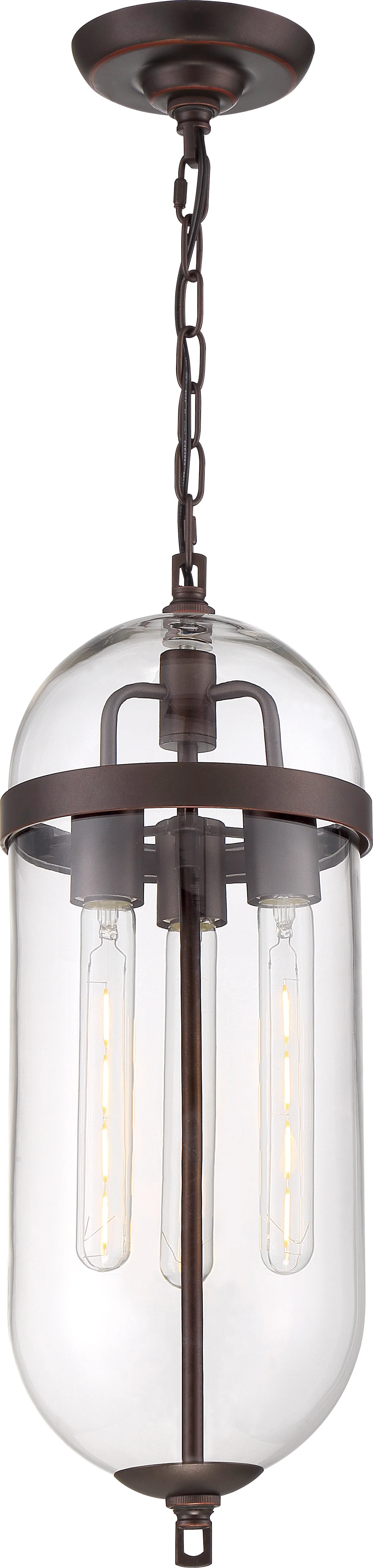 Nuvo 60w T9 Fantom Pendants 3-Light 120v Mahogany Bronze finish