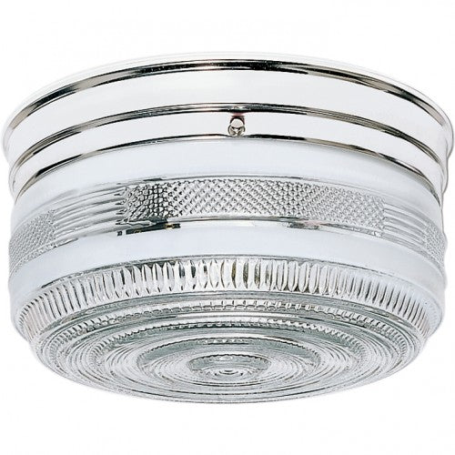 Nuvo 77-102 Two Lights Polished Chrome Crystal and white Glass Large Drum Shade